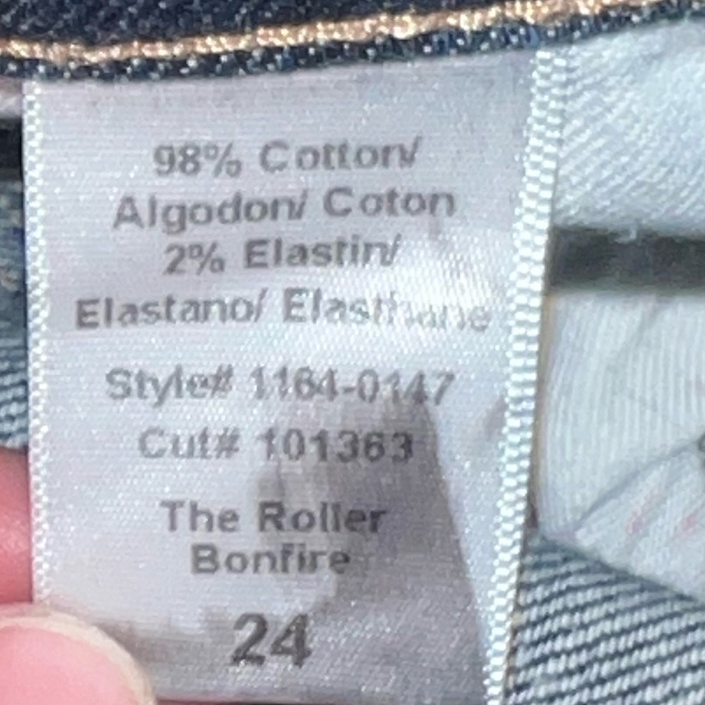 Current/Elliott The Roller Bonfire Raw Hem Jeans Size 24 - Picture 9 of 9